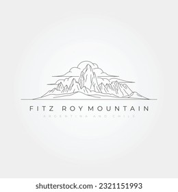 fitz roy mountain line art logo vector symbol illustration design, mountain scenic vector design