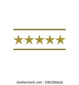 Five 3D golden star logo design vector