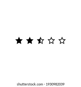 Five (5) Star Sign. Star Rating Icon Symbol for Pictogram, Apps, Website or Graphic Design Element. Vector Illustration