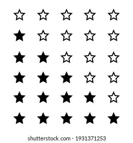Five (5) Star Sign. Star Rating Icon Symbol for Pictogram, Apps, Website or Graphic Design Element. Vector Illustration