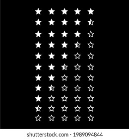 Five (5) Star Sign. Star Rating Icon Symbol for Pictogram, Apps, Website or Graphic Design Element. Vector Illustration