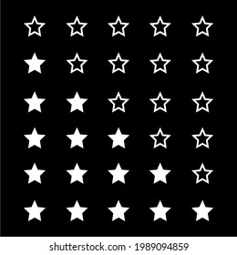Five (5) Star Sign. Star Rating Icon Symbol for Pictogram, Apps, Website or Graphic Design Element. Vector Illustration