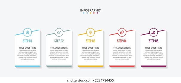 Five 5 Steps Options Business Infographic Template Design