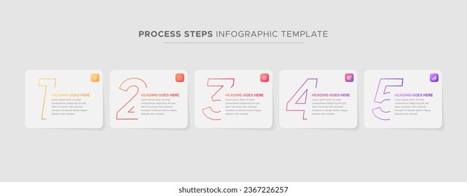 Five 5 Steps Options Business Infographic Modern Design Template