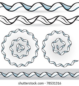 Five of abstract ribbons. Nice design elements for your best creative ideas.