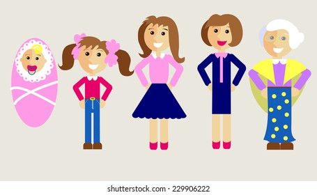 Five ages of woman