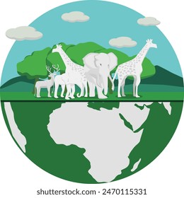The five animals come together to celebrate world wildlife day