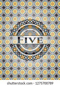 Five arabesque badge. arabic decoration.