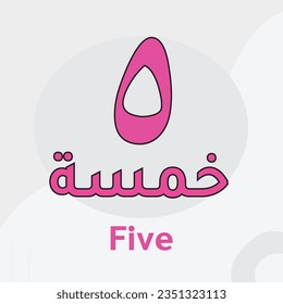 Five arabic numbers learning. Ten digits of the arabic numerals from 0 to 9