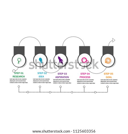 five arrow data chart template web stock vector royalty free