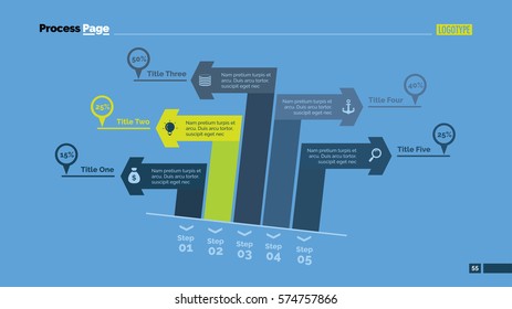Five Arrow Percentage Chart Slide Template