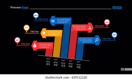 Five Arrow Percentage Chart Slide Template