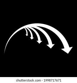 Five Arrows Down Simple Vector Icon like wing Good for Business or Technology Symbol