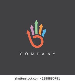 five arrows hand concept icon vector design template web