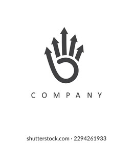 five arrows hand concept icon vector design template web