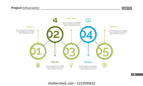 Five aspects of business slide template. Business data. Graph, diagram. Creative concept for infographic, templates, presentation, report. Can be used for topics like structure, marketing, project