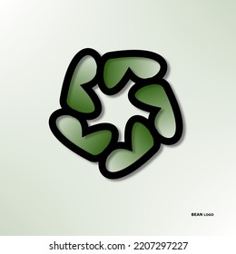 five bean letter B concept design vector logo