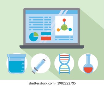 five bio technology set icons