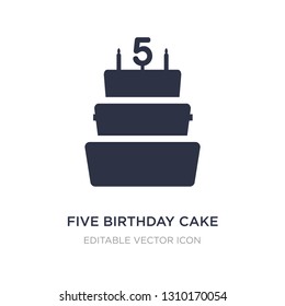 five birthday cake icon on white background. Simple element illustration from Food concept. five birthday cake icon symbol design.