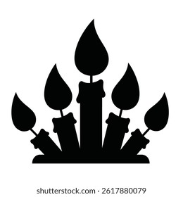 Five Black Candles Elegant Minimalist Silhouette For Halloween Design Projects