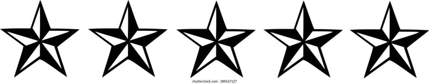 Five black nautic stars