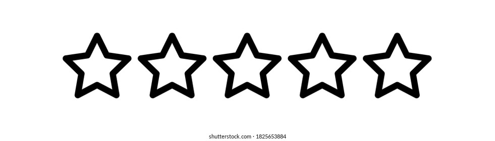 Five Blank Stars Rating Vector graphic illustration for any purposes