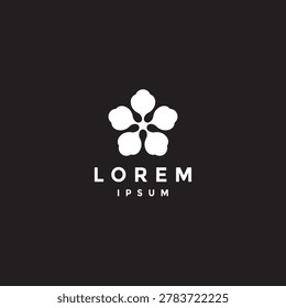 Five Bold Flower Stamens Logo Design. Five Petaled Floral Symbol Logo Design.
