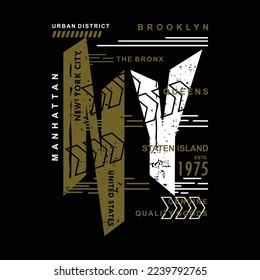 five borough new york graphic symbol, abstract typography design, fashion t shirt, vector illustration