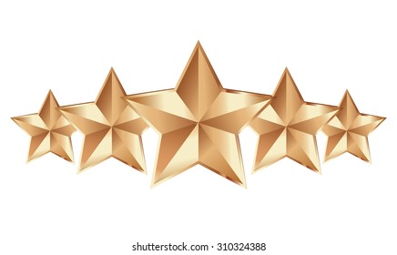Five bronze vector stars