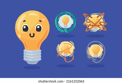 cinco bombillas ideas ajustar iconos