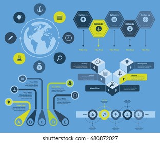 Five Business Diagrams Templates Set