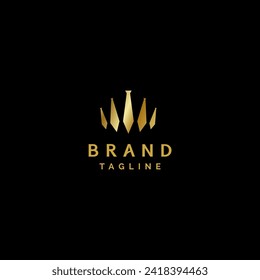 Five Businessmans Ties Form a Crown Symbol Logo Design. Simple Business Kings Crown Logo Design.