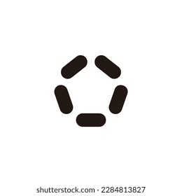 Five capsules, polygon geometric symbol simple logo vector