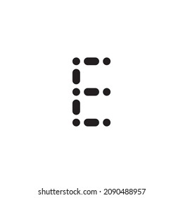 
cinco cápsulas seis píldoras letra E símbolo simple vector