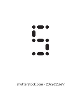
five capsules six pills letter S simple symbol logo vector