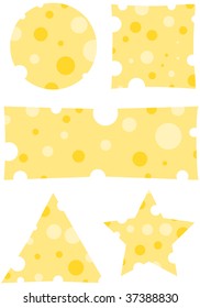 Five cheese banners. Vector illustration