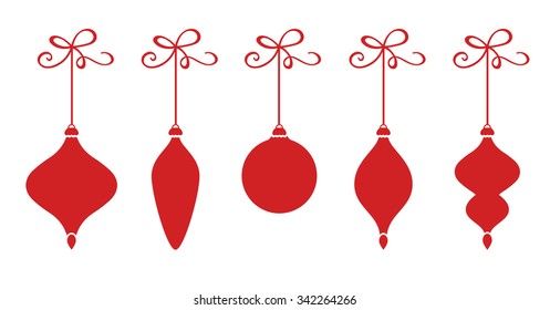 Five Christmas Baubles