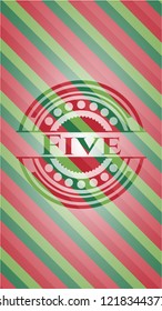  Five christmas colors style emblem.