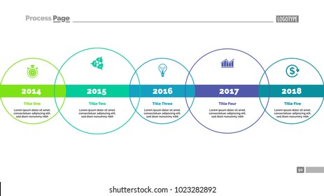 Five Circle Timeline Diagram Template