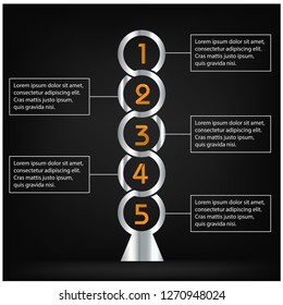 Five circles Infographic design template. Vector illustration.