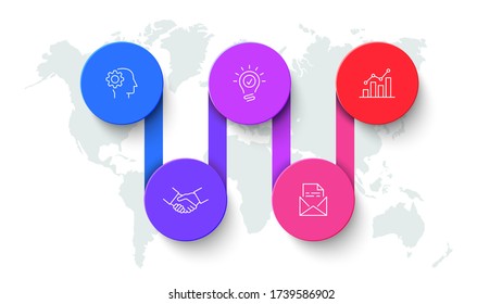 Five circles infographic elements. Business template for presentation. Vector flowchart concept with 5 options or steps.