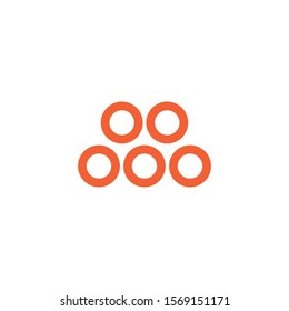 five circles Logo colorful design template. Five point Social Logo. Stock Vector illustration isolated on white background.