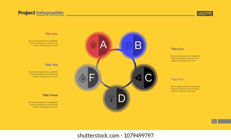 Five circles process chart. Business data. Step, diagram, design. Creative concept for infographic, templates, presentation, report. Can be used for topics like marketing, training, finance.