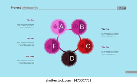 Five circles process chart. Business data. Step, diagram, design. Creative concept for infographic, templates, presentation, report. Can be used for topics like marketing, training, finance.