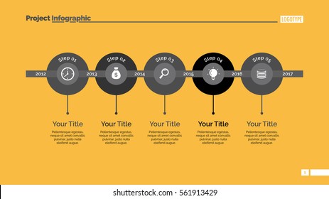 Five Circles Timeline Slide Template