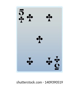 five of clubs card icon cartoon vector illustration graphic design