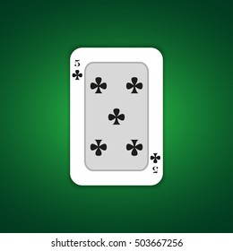 Five of clubs playing card