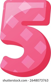 Five color digit childish font