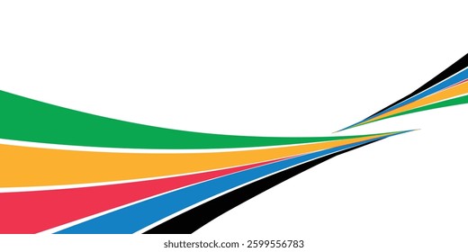 Five Color Lines Dynamic Design Colorful modern background