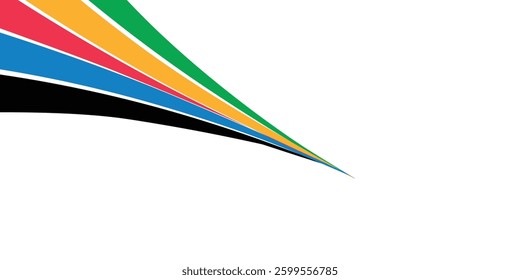 Five Color Lines Dynamic Design Colorful modern background